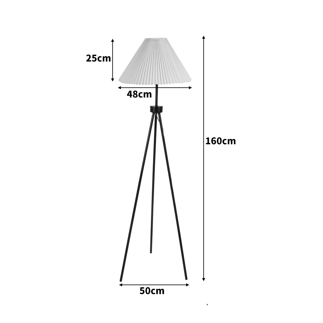 Modern Led Floor Lamp Stand Reading Light Decoration Indoor Classic Linen Fabric - White