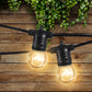 10M 10 LED Bulbs Festoon String Lights Christmas Party Waterproof Outdoor - Warm White