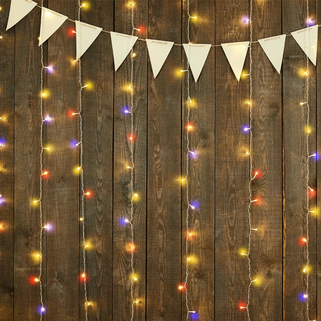3M x 3M 300 LED Bulbs Curtain Fairy Lights Indoor Outdoor Xmas Garden Party Decor - Multicolour