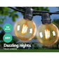 68M 70 LED Bulbs Festoon Lights Sting Lighting Kits Outdoor Party - Warm White