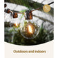 17m Solar Festoon Lights Outdoor LED String Light Wedding Christmas Party