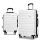 Set of 2 Luggage Trolley Set Travel Suitcase TSA Hard Case White
