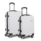 Set of 2 Luggage Trolley Set Travel Suitcase TSA Hard Case White