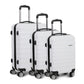 Set of 3 Luggage Trolley Set Travel Suitcase TSA Hard Case White