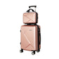 Set of 2 20" Luggage Case with 12" Handheld Luggage Box Hard Shell Travel Suitcase TSA Lock - Rose Gold