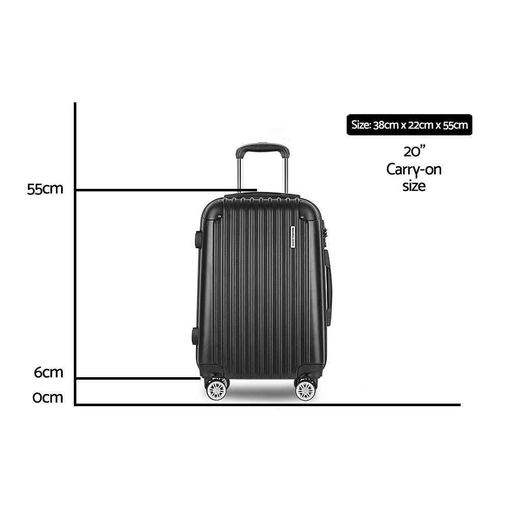 20" Luggage Trolley Travel Suitcase Set Hard Case Shell Lightweight