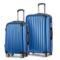 Set of 2 Luggage 20-28" with Zipper Lock Carry On Hard Shell Travel Suitcase Luggage Case - Blue