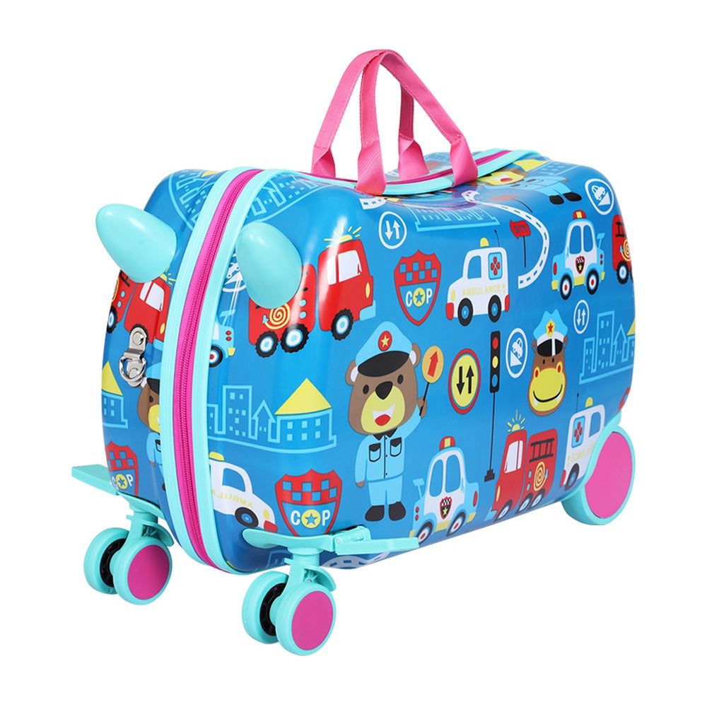 17inch Kids Ride On Luggage Children Suitcase Trolley Travel - Car