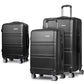 Set of 3 Luggage Trolley Set Suitcase Travel TSA Hard Case Black