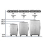Set of 3 Luggage 20-24-28" Suitcase with TSA Lock Carry On Hard Shell Travel Luggage Organiser Case - Silver
