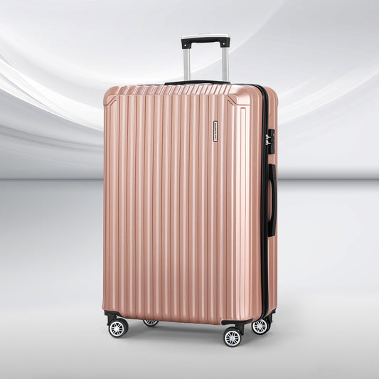 28'' Luggage Travel Suitcase Set TSA Carry On Hard Case - Rose Gold