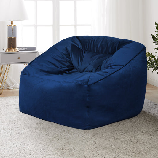 Bean Bag Chair Cover Soft Velevt Home Game Seat Lazy Sofa Cover Large - Blue