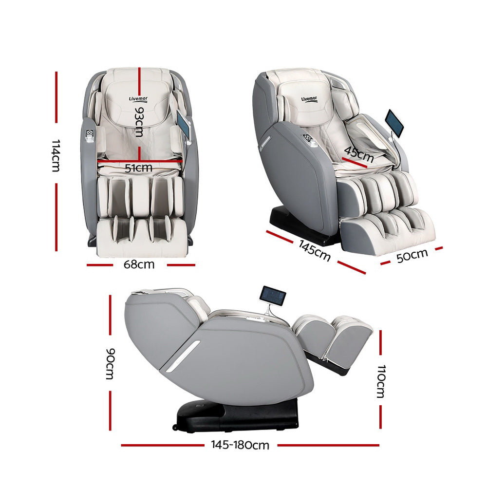 Amun 4D Massage Chair Electric Recliner Home Massager - Grey