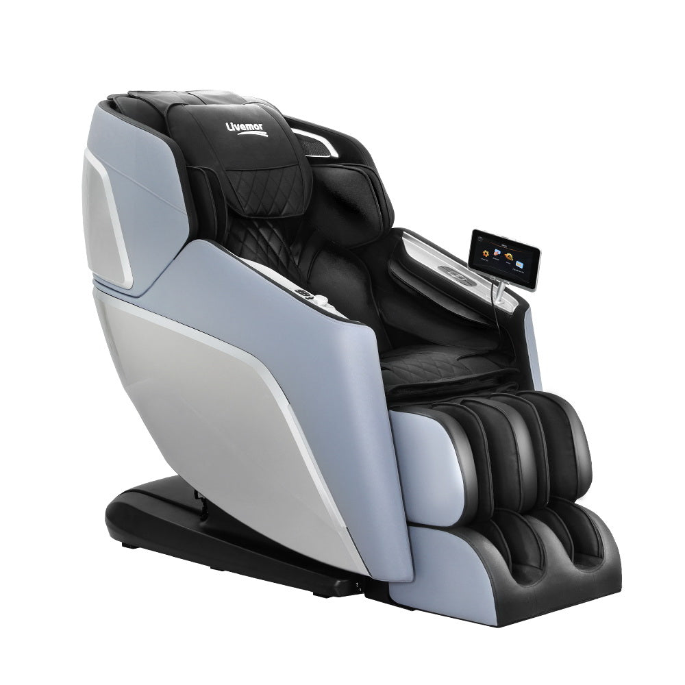 Hermes Electric Massage Chair 4D Shiatsu Zero Gravity Home Massager Recliner - Black & Blue