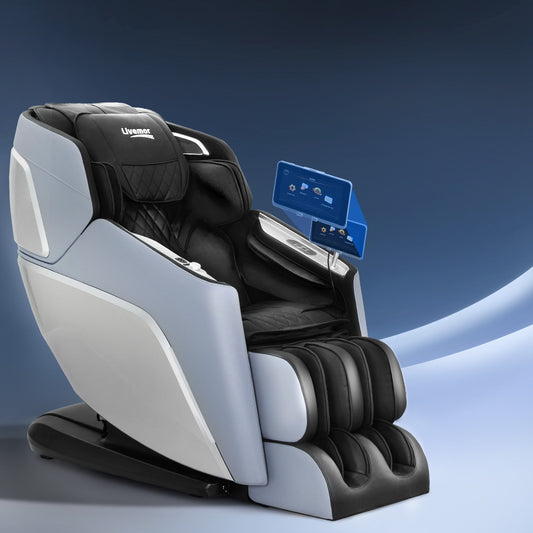 Hermes Electric Massage Chair 4D Shiatsu Zero Gravity Home Massager Recliner - Black & Blue