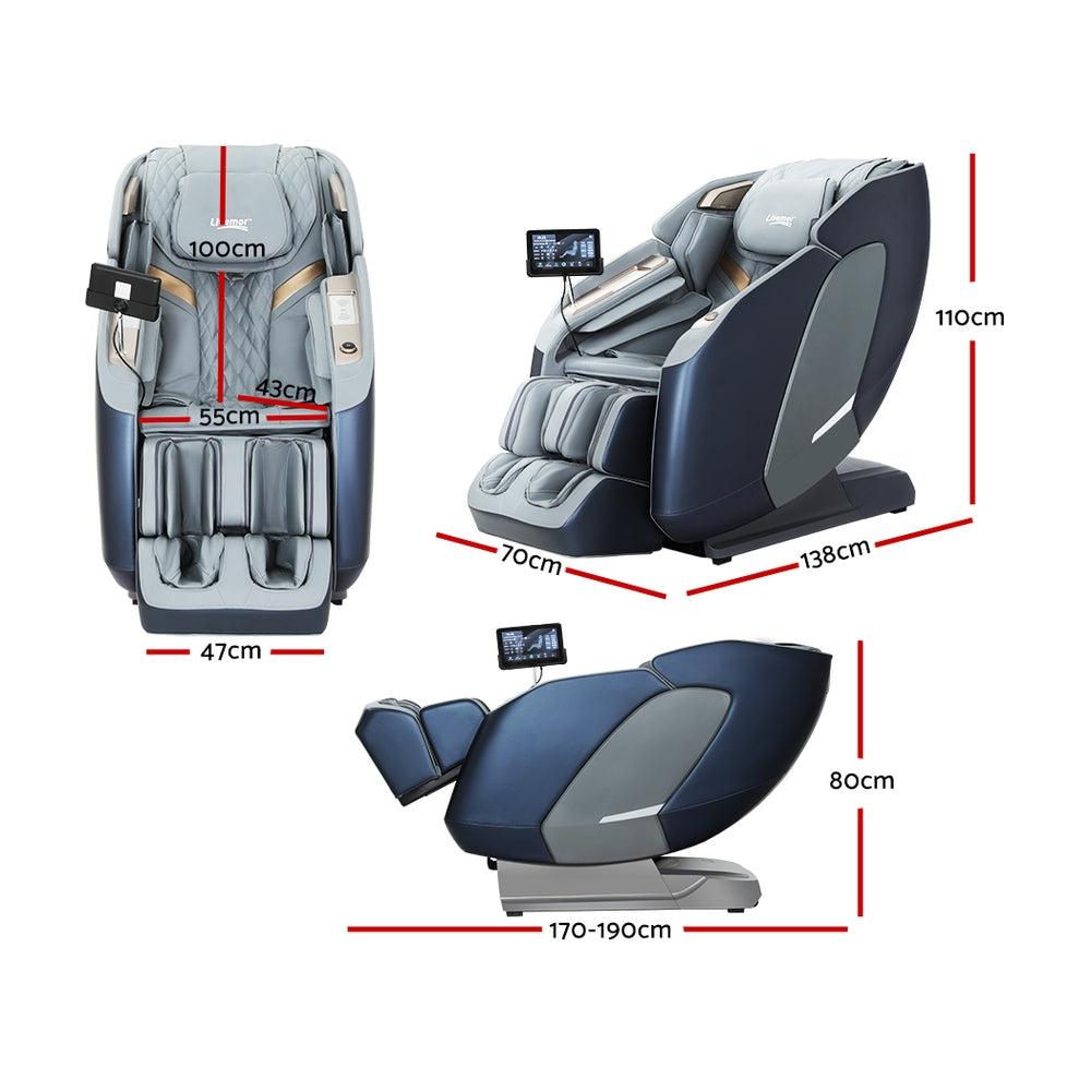 Hector 4D Massage Chair Electric Recliner Double Core Mechanism Massager - Grey