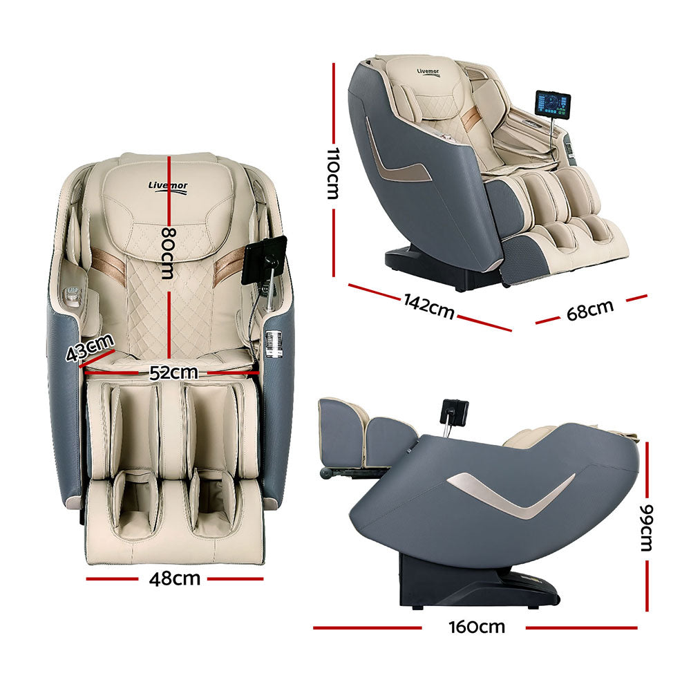 Themis Massage Chair Electric Recliner Home Massager 3D - Grey