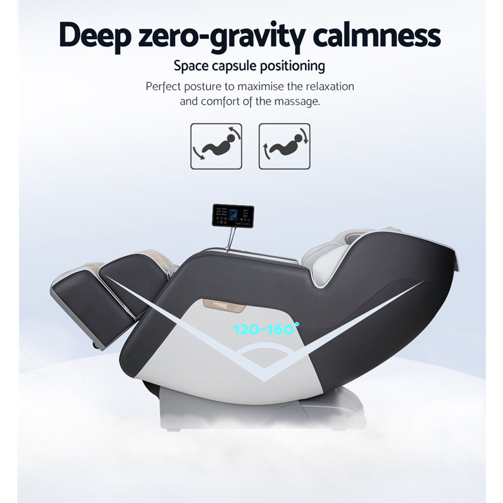 Cronus Massage Chair Electric Chair Recliner Shiatsu Gravity Heating Massager - Black and Grey