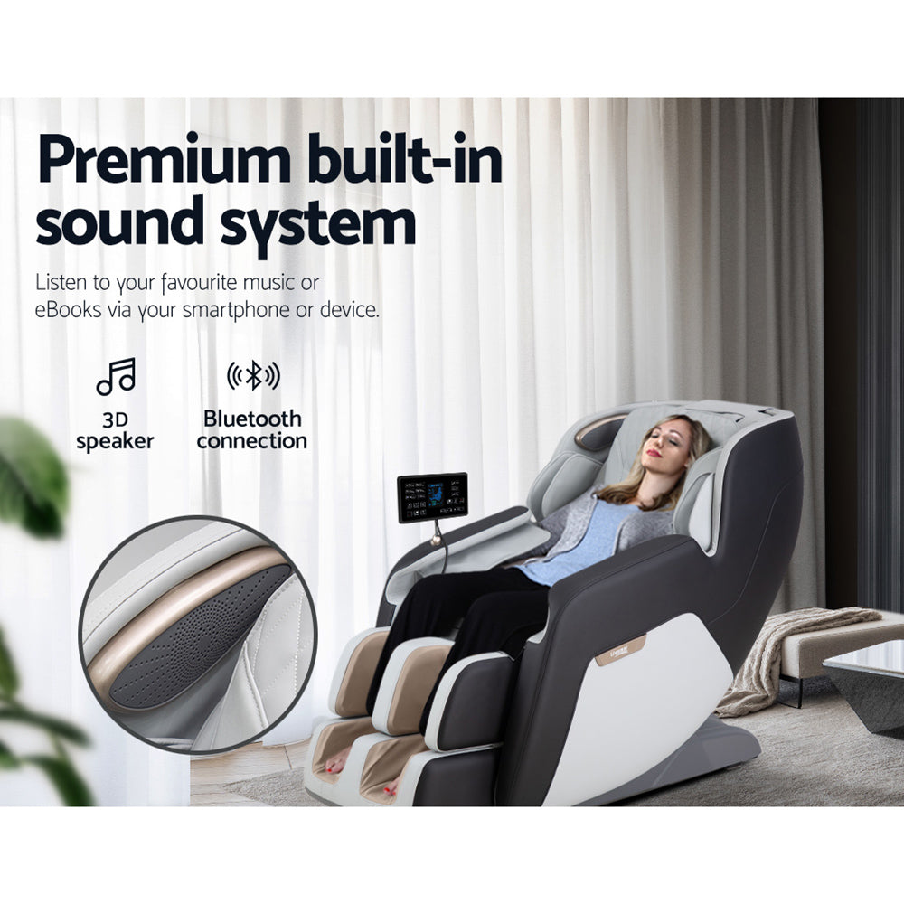 Cronus Massage Chair Electric Chair Recliner Shiatsu Gravity Heating Massager - Black and Grey