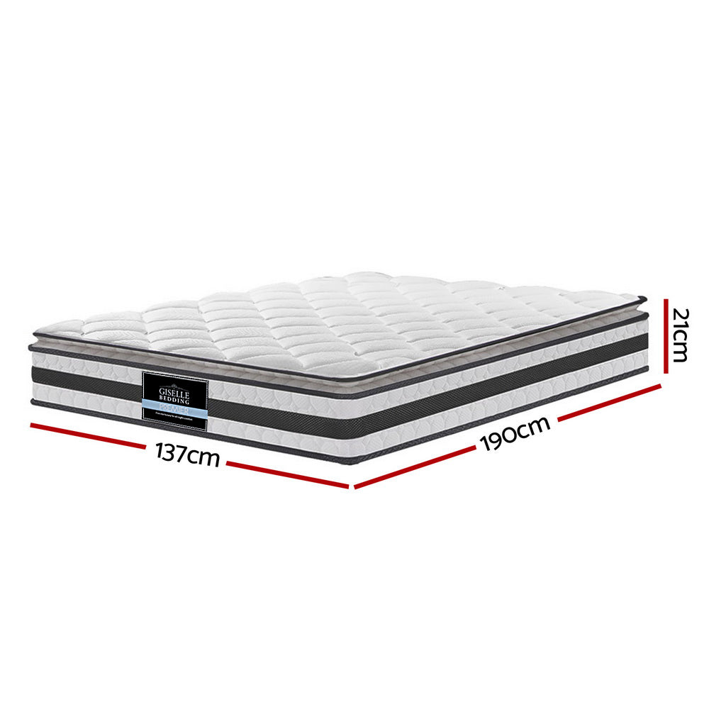 Rio 21cm Thick Pillow Top Spring Mattress - Double