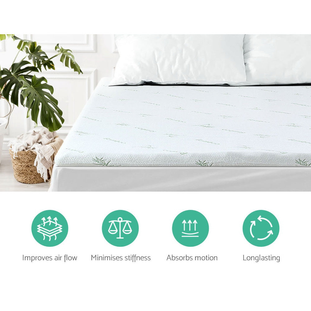 King Giselle Bedding Memory Foam Mattress Topper 11-Zone 8cm