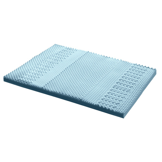 DOUBLE 7 Zone 8cm Memory Foam Mattress Topper - Blue