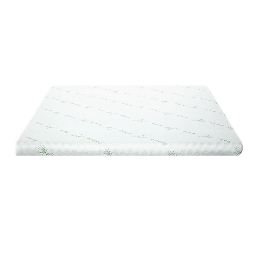 SINGLE 10cm Memory Foam Mattress Topper Cool Gel Bed Mat Bamboo - White