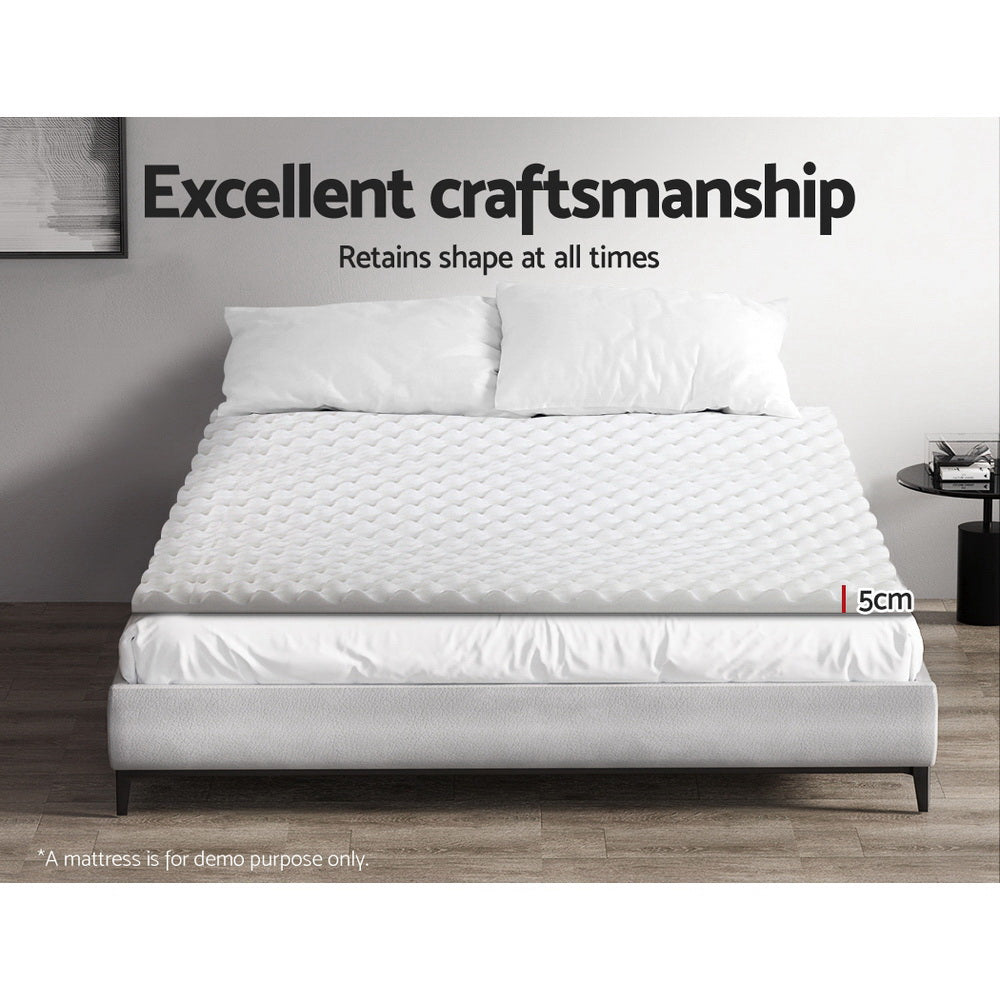 Queen Giselle Bedding Memory Foam Mattress Topper Egg Crate 5cm