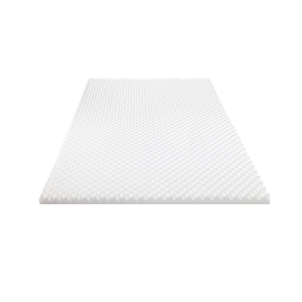 SINGLE 5cm Memory Foam Mattress Topper Egg Crate - White