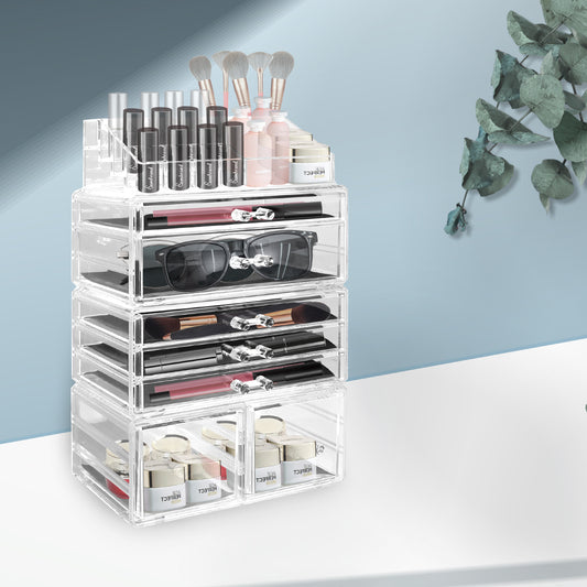 Cosmetic 7 Drawer Makeup Organizer Jewellery Storage Holder Box Acrylic Display