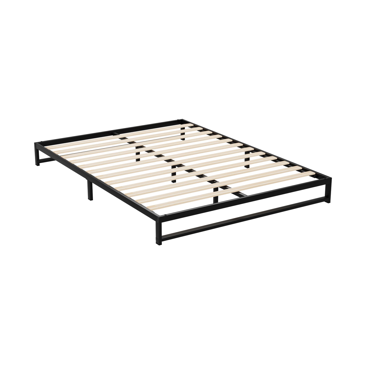Willow Metal Bed Frame Bed Base Mattress Platform - Black Double