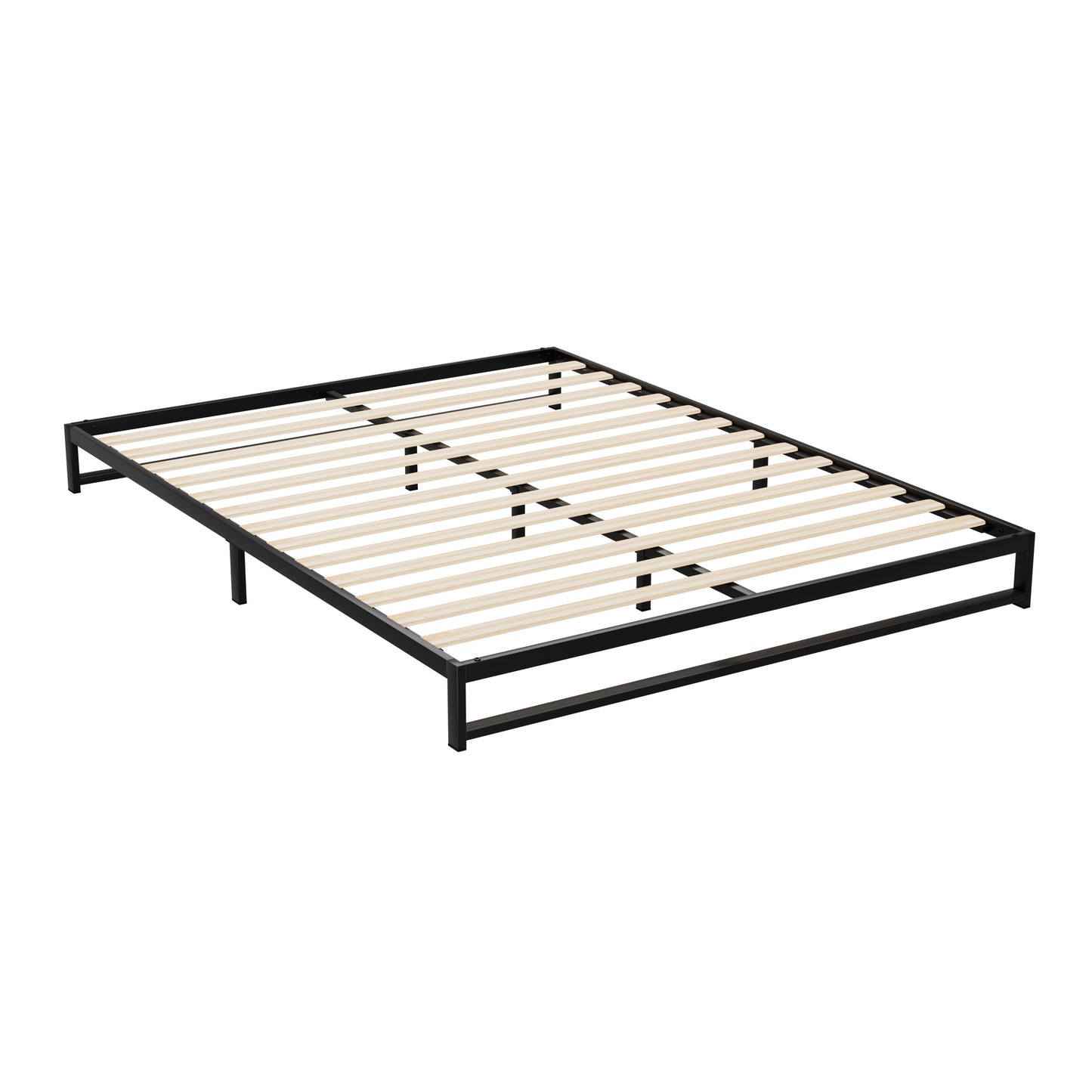 Willow Metal Bed Frame Bed Base Mattress Platform - Black Queen