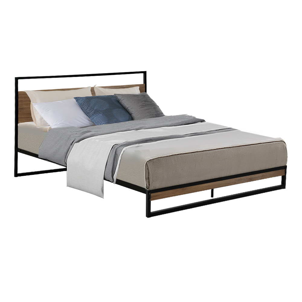 Neptune Bed & Euro Top Mattress Package - Black Double