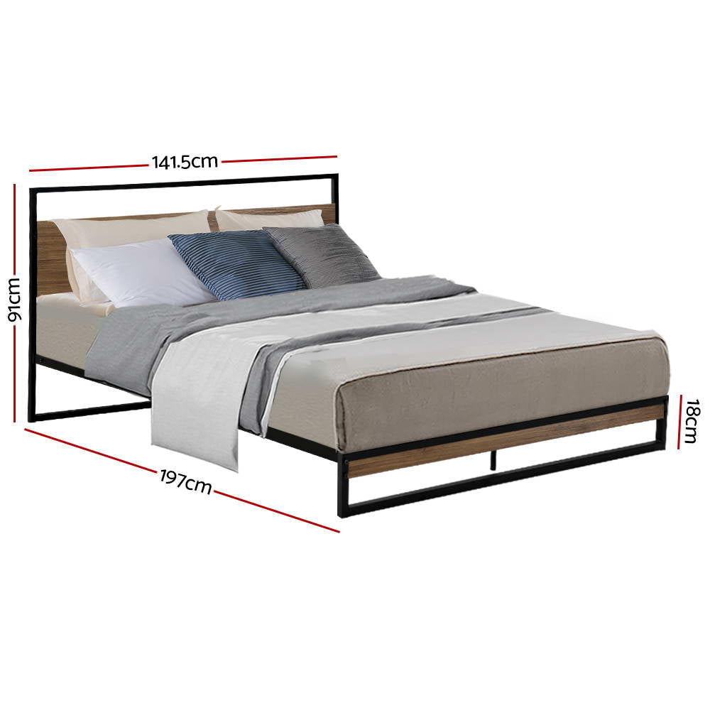 Neptune Bed & Euro Top Mattress Package - Black Double