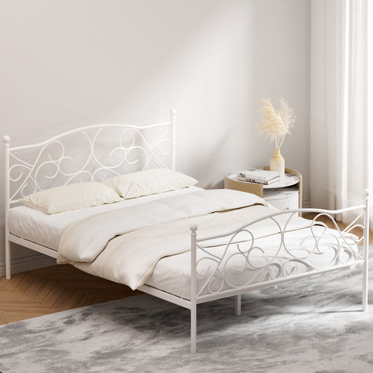 Medina Metal Bed Frame - White Double
