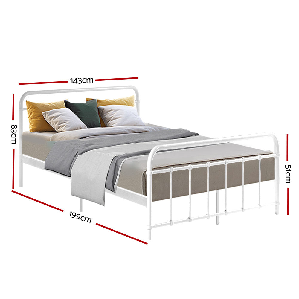 Jupiter Bed & Mattress Package - White Double