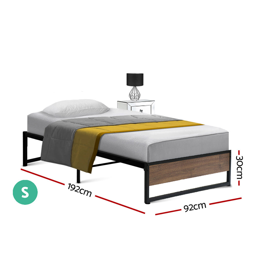 Bronzite Bed & Mattress Package - Black Single