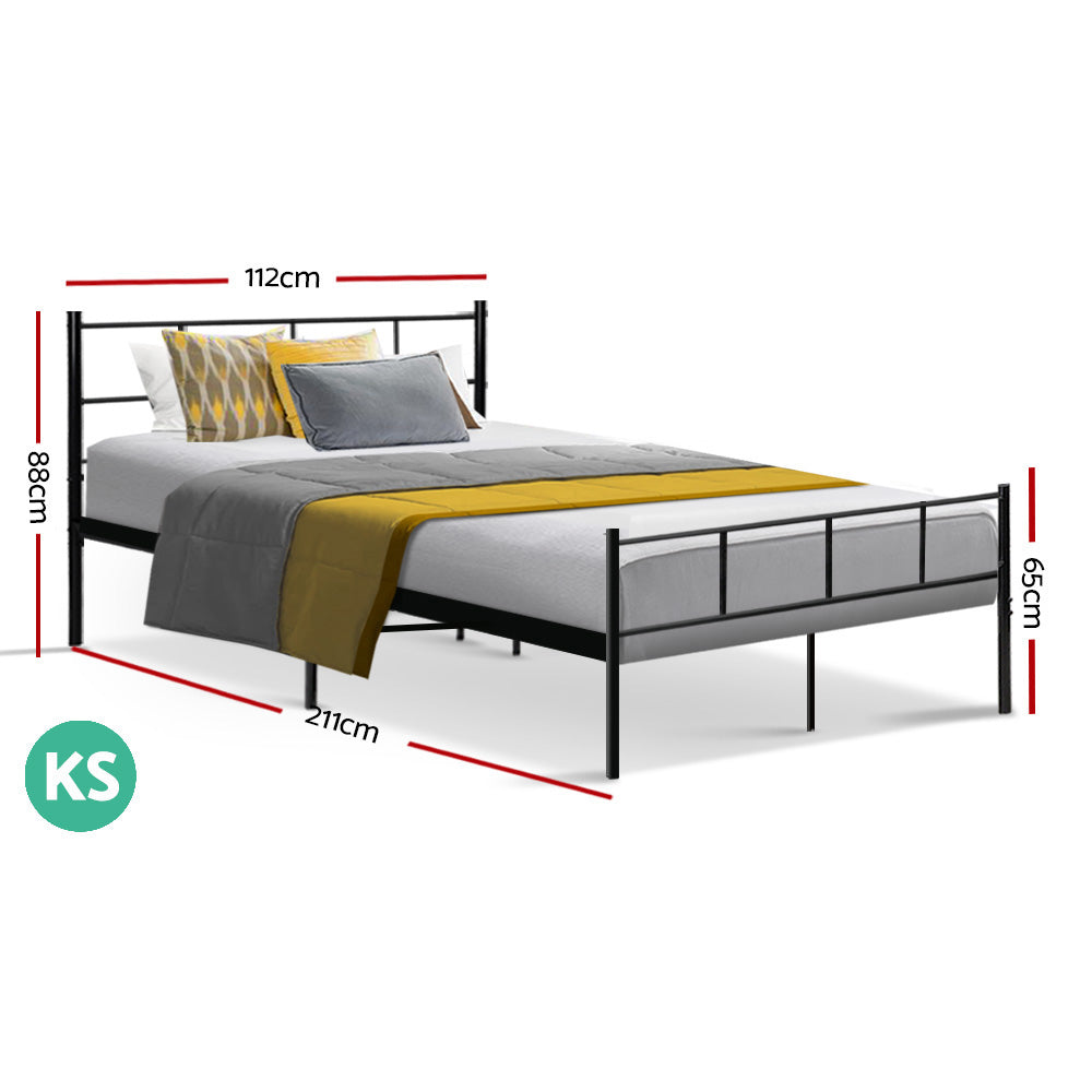 Zircon Bed & Mattress Package - Black King Single