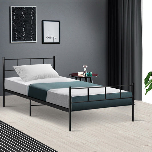 Zircon Bed & Mattress Package - Black Single