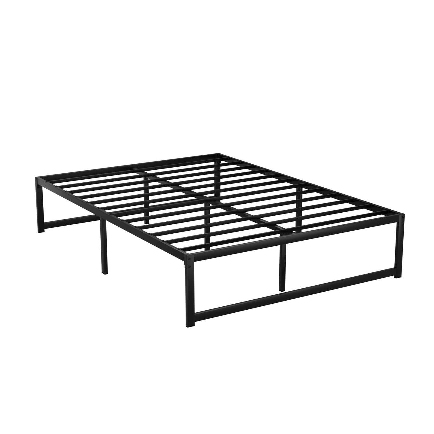 Chloe Bed Frame Metal Platform Bed Base Mattress - Black Double
