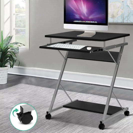 Metal Pull Out Table Desk - Black