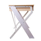 Cross Leg Metal Desk with Drawer - White with Oak Top