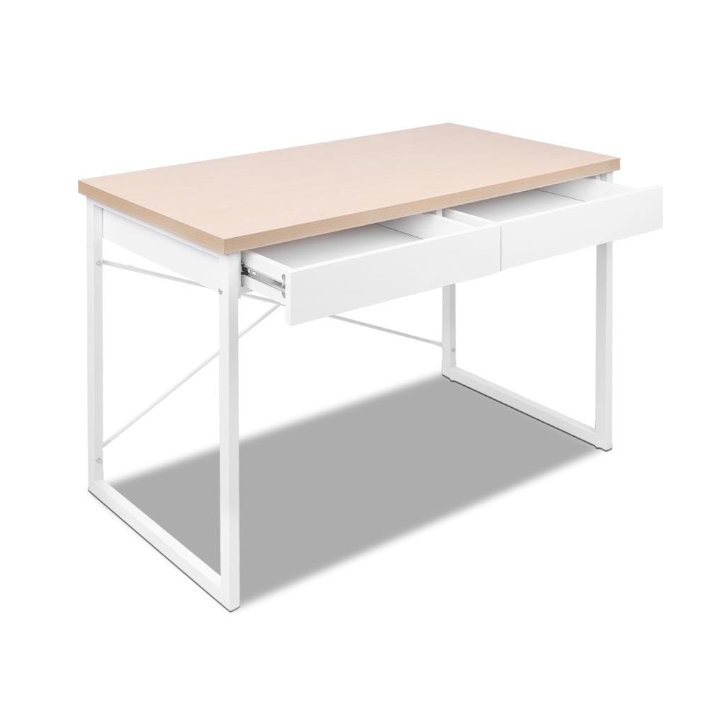Artiss Computer Desk Drawer Storage Oak 100cm