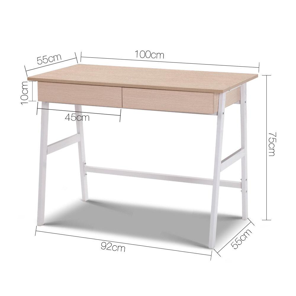 Artiss Computer Desk Drawer Cabinet Oak 100cm