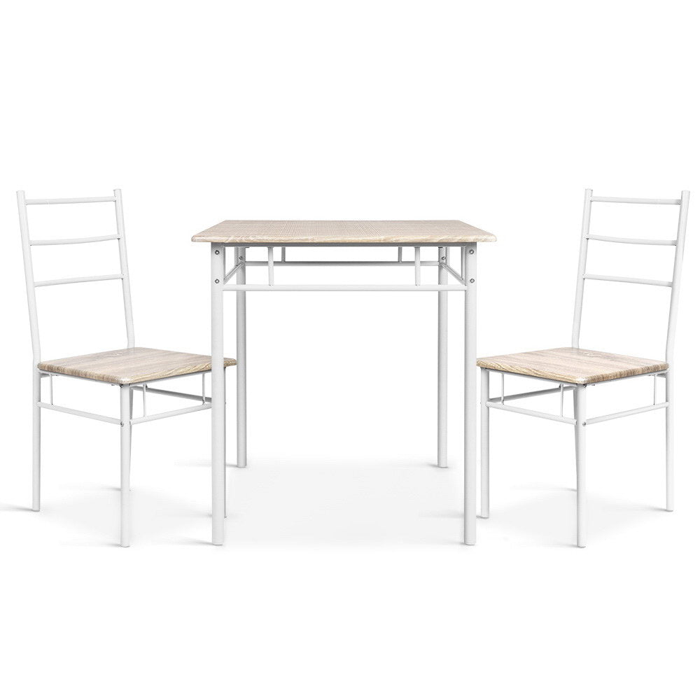 3-Piece Ivano Oak Dining Table & Chair Set