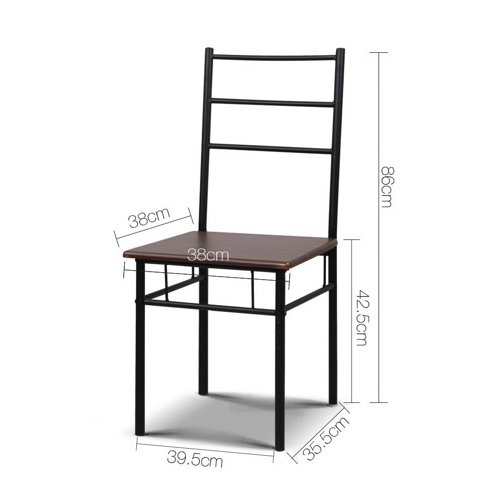3-Piece Ivano Walnut Dining Table & Chair Set