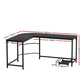 Artiss Computer Desk L-Shape CPU Stand Black 147cm