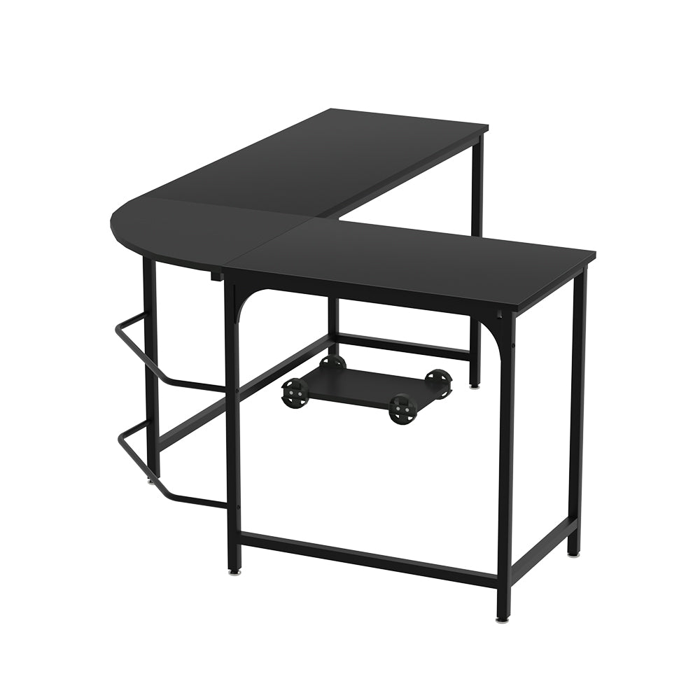 Artiss Computer Desk L-Shape CPU Stand Black 147cm