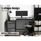 Artiss Computer Desk L-Shape CPU Stand Black 147cm