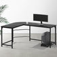 Artiss Computer Desk L-Shape CPU Stand Black 147cm